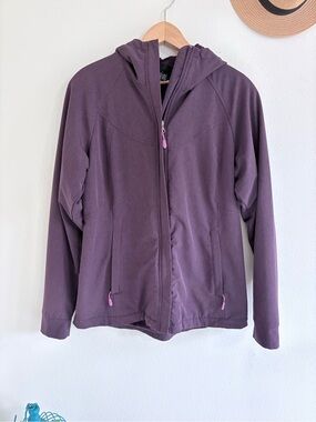 Kirkland Signature Women’s Softshell Fleece Lined Hooded Jacket Purple Size S